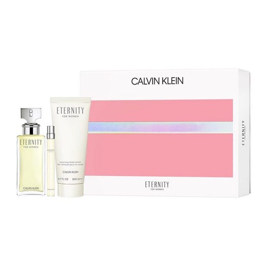 Calvin Klein Eternity  zestaw - woda perfumowana 100 ml + balsam do ciała 200 ml + woda perfumowana  10 ml Calvin Klein  1 okazyjna cena Perfumy.pl 