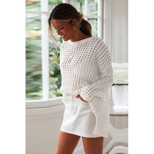 Sweter damski GAIA WHITE IVET  uniwersalny promocyjna cena IVET.PL 