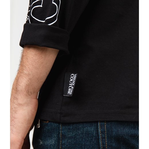 T-shirt męski Versace Jeans z długim rękawem czarny 