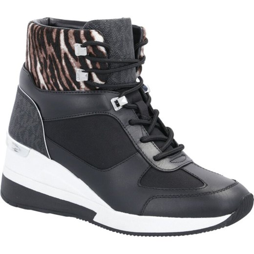 Sneakersy damskie Michael Kors czarne sportowe na platformie w zwierzęcy wzór 
