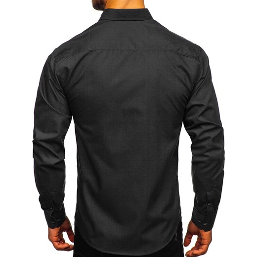 Koszula męska elegancka z długim rękawem czarna Bolf 4705G