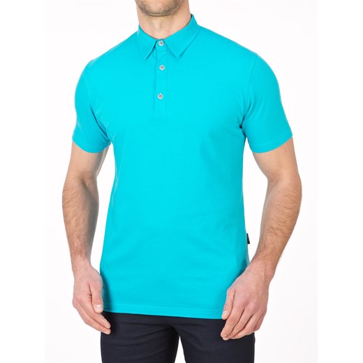 Niebieski t-shirt męski Lanieri z krótkim rękawem 