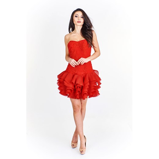 Sukienka czerwona Betty M mini gorsetowa 