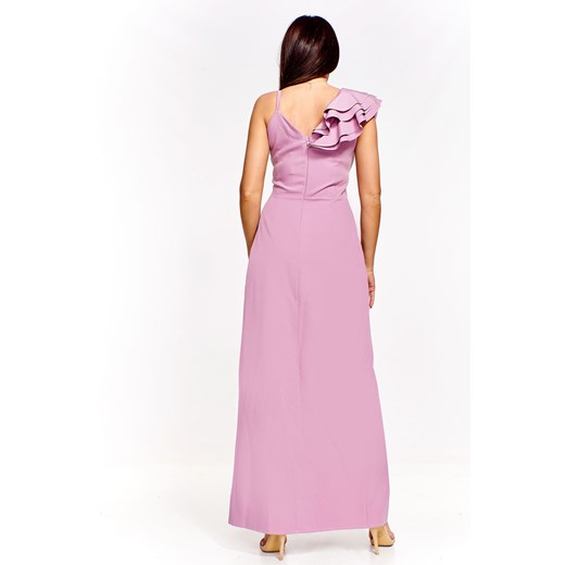 Fioletowa sukienka Keyla na karnawał maxi elegancka z dekoltem w serek 
