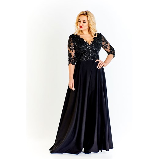 Sukienka Bosca Fashion glamour z tkaniny z dekoltem w serek balowe 