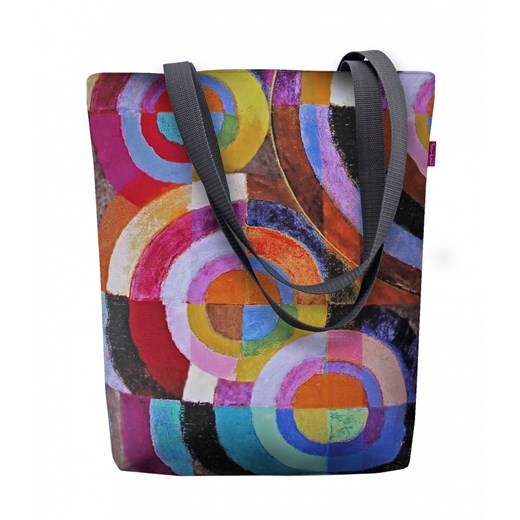 Shopper bag Ptakmoda.com z tkaniny na ramię z nadrukiem w stylu młodzieżowym 