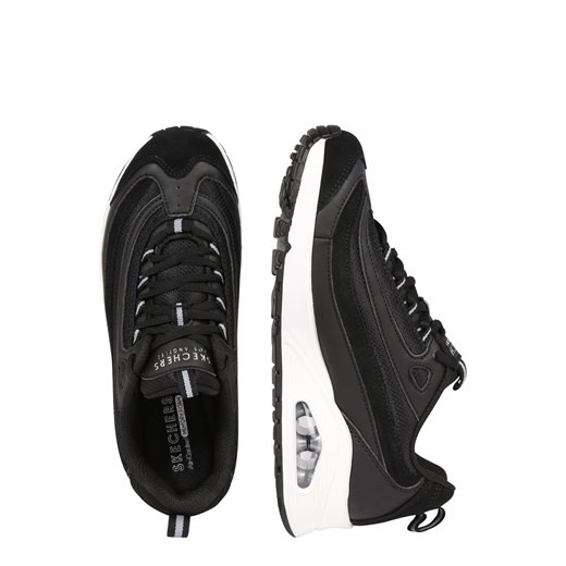 Buty sportowe damskie Skechers młodzieżowe czarne skórzane 