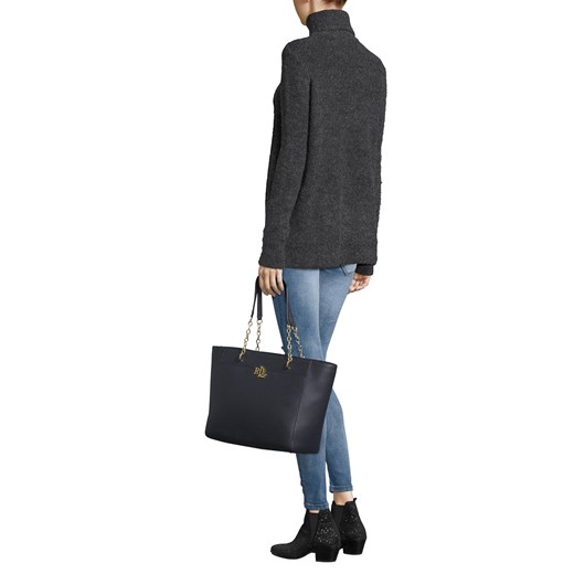 Shopper bag Ralph Lauren matowa na ramię duża 