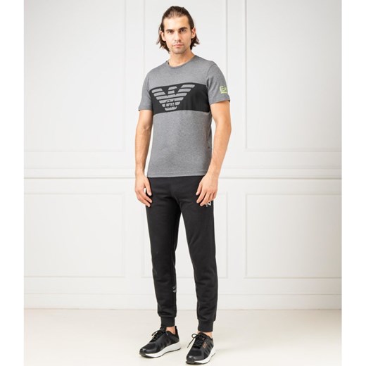 Szary t-shirt męski Emporio Armani z krótkimi rękawami 