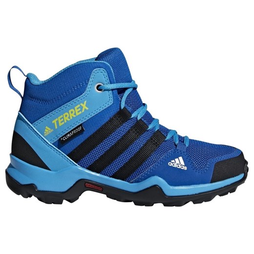 Buty trekkingowe damskie Adidas Performance jesienne gładkie sportowe niebieskie sznurowane płaskie 