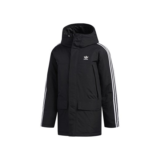 Czarna kurtka sportowa Adidas Originals w paski 