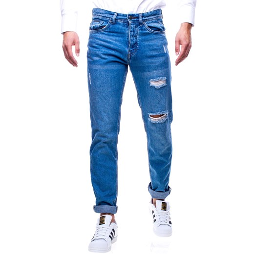 Recea jeansy męskie bez wzorów 