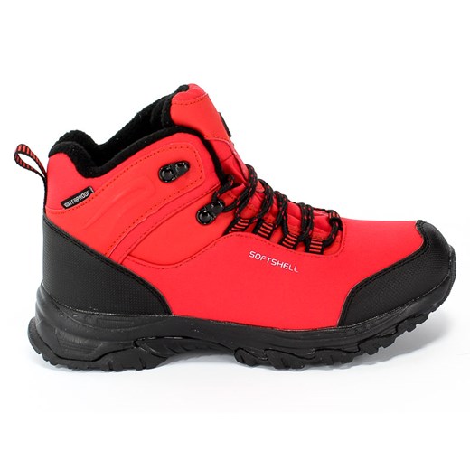 American Club buty trekkingowe damskie czerwone na jesień wiązane 