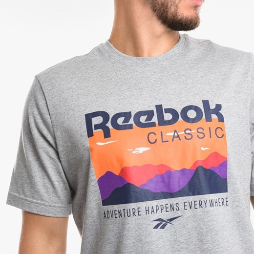 T-shirt męski szary Reebok Classic z krótkimi rękawami 