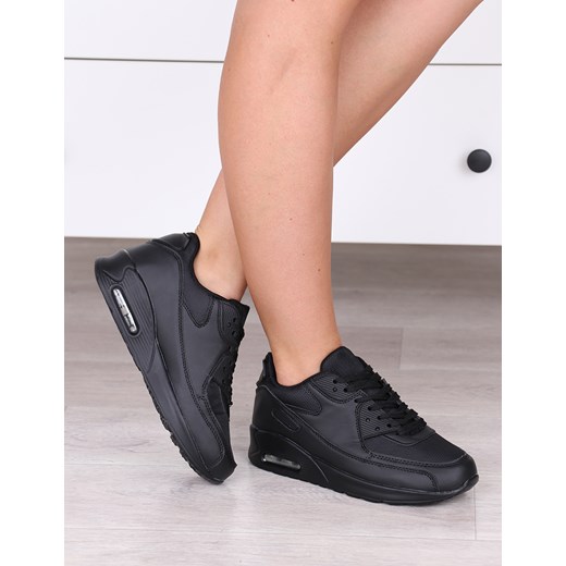 Wygodne czarne sportowe buty damskie air - Obuwie H171