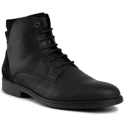 Buty zimowe męskie Geox czarne casualowe sznurowane 
