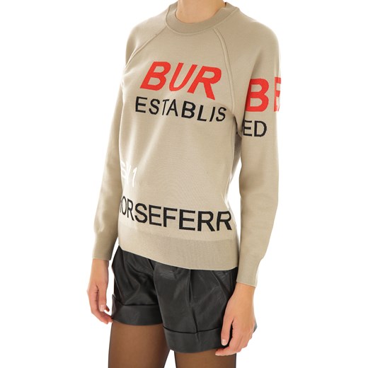 Burberry Sweter dla Kobiet Na Wyprzedaży, beżowy, Wełna merynosowa, 2019, 40 M