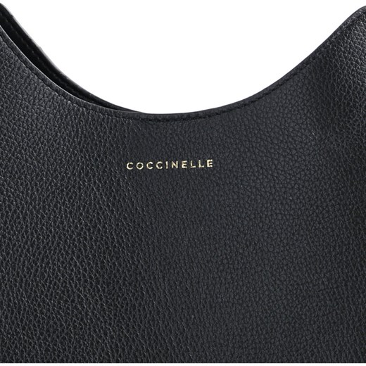 Czarna shopper bag Coccinelle skórzana duża do ręki 