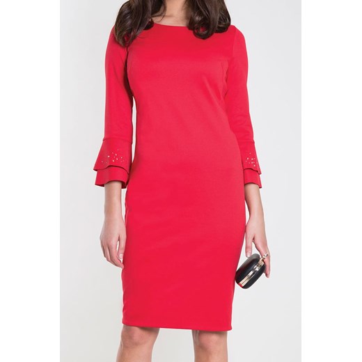 Sukienka Zaps Collection ołówkowa czerwona bez wzorów 