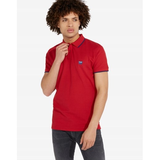 Czerwony t-shirt męski Wrangler z krótkim rękawem 