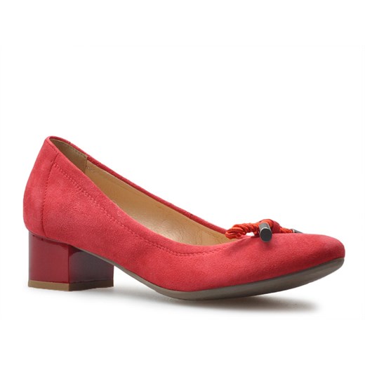 Czółenka Arka BI5631/1471 Czerwone zamsz ze sklepu Arturo-obuwie w kategorii Czółenka - zdjęcie 74894804