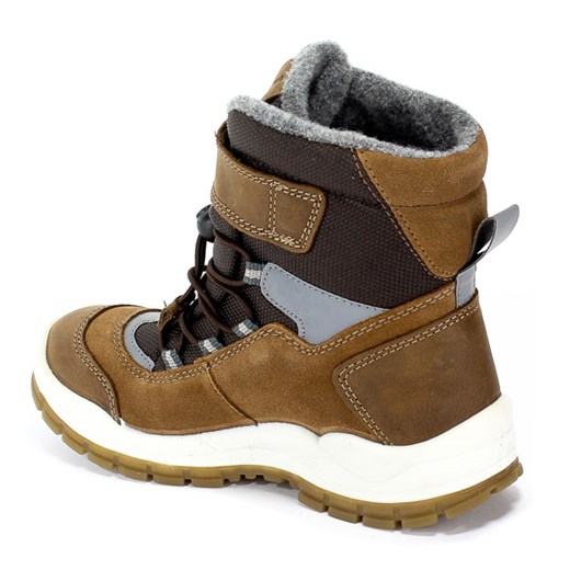 Buty zimowe dziecięce brązowe Primigi skórzane na rzepy 