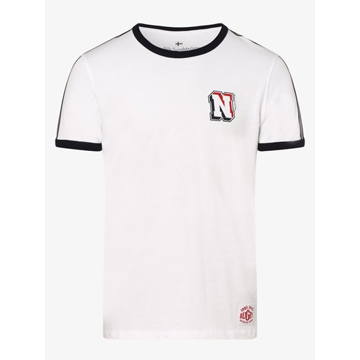 T-shirt męski Nils Sundström biały z krótkim rękawem w stylu młodzieżowym 