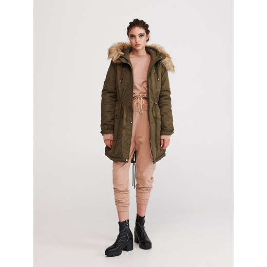 Reserved - Ocieplana parka z kapturem - Khaki Reserved  38 