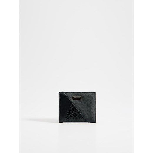 Mohito - Mały portfel z łączonych faktur - Czarny  Mohito One Size 