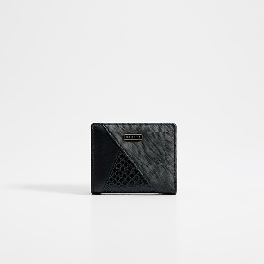 Mohito - Mały portfel z łączonych faktur - Czarny  Mohito One Size 