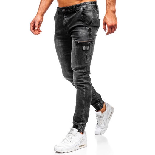 Denley jeansy męskie bez wzorów młodzieżowe 