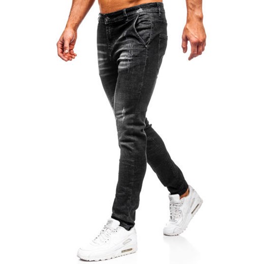 Denley jeansy męskie bez wzorów 