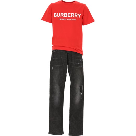 Burberry Koszulka Dziecięca dla Chłopców Na Wyprzedaży, czerwony, Bawełna, 2019, 6Y 8Y
