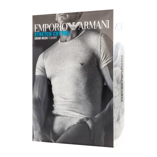T-shirt męski Emporio Armani szary bez wzorów 