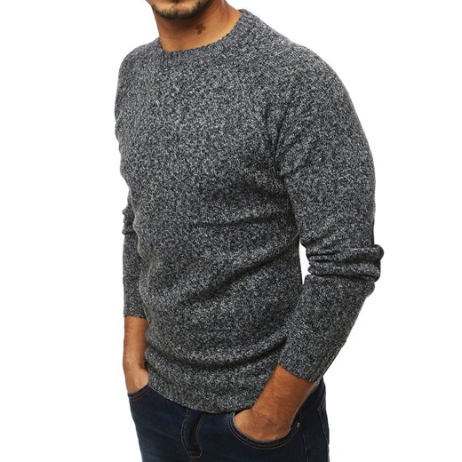 Sweter męski szary (wx1304) Dstreet  M promocyjna cena  