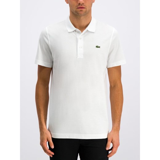 T-shirt męski biały Lacoste z krótkim rękawem 