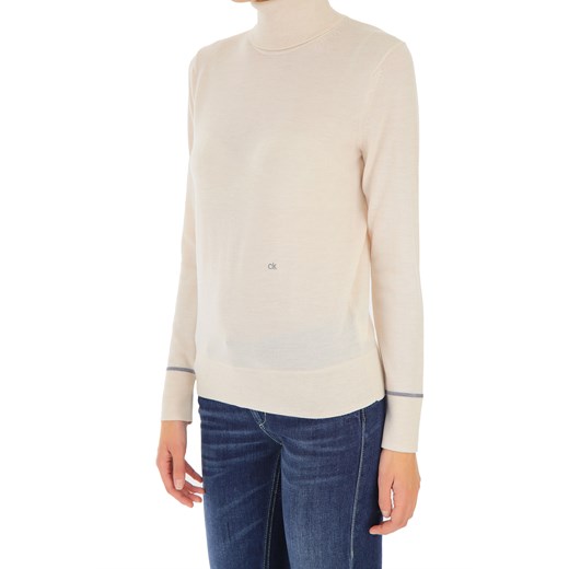 Calvin Klein Sweter dla Kobiet Na Wyprzedaży, kremowy, Bawełna, 2019, 38 40 44 M