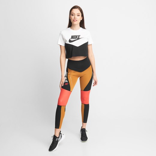 Leginsy sportowe Nike brązowe bez wzorów 