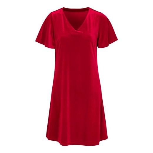 Sukienka Cellbes czerwona wiosenna mini bez wzorów dzienna 