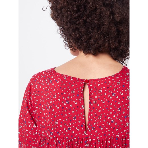 United Colors Of Benetton bluzka damska czerwona w abstrakcyjne wzory z okrągłym dekoltem 