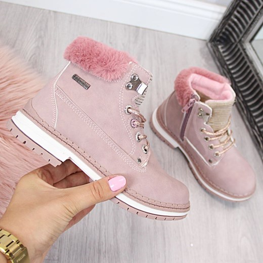 Buty zimowe dziecięce Mckeylor różowe gładkie 