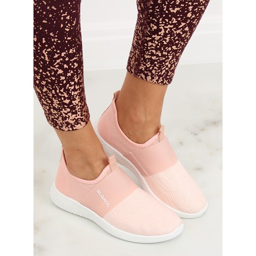 Buty sportowe damskie różowe płaskie z tkaniny bez zapięcia 
