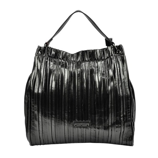 Shopper bag Pierre Cardin do ręki bez dodatków czarna matowa duża 