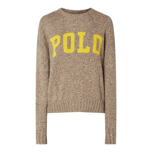 Polo Ralph Lauren sweter damski brązowy z okrągłym dekoltem 