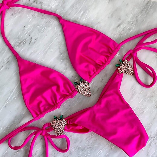 Różowe bikini zdobione kryształkami Swarovskiego®   XL Billion Ladies