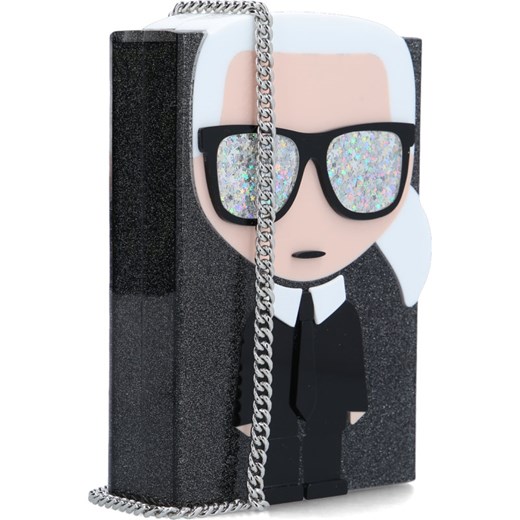 Listonoszka Karl Lagerfeld wielokolorowa na ramię z nadrukiem mała młodzieżowa z aplikacjami 