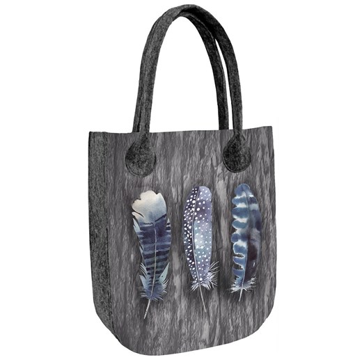 Shopper bag Bertoni boho z nadrukiem z filcu bez dodatków 