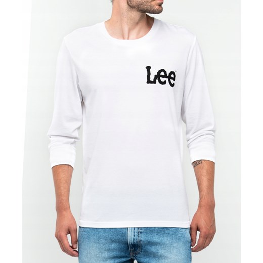 T-shirt męski biały Lee z długim rękawem 