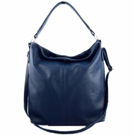 Shopper bag niebieska duża matowa na ramię 