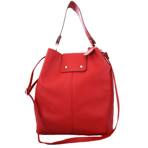 Shopper bag matowa średnia elegancka skórzana na ramię 